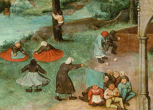 Section from Bruegel's painting 'Children's Games'